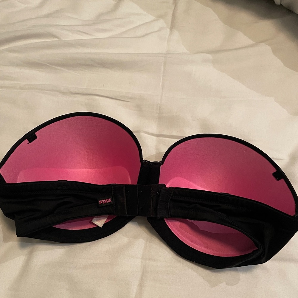Victorias Secret PINK Black Strapless Bra 32DD - Picture 2 of 4